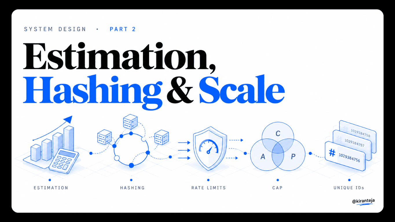 System Design Part 2: Estimation, Consistent Hashing, Rate Limiters, CAP & Unique IDs